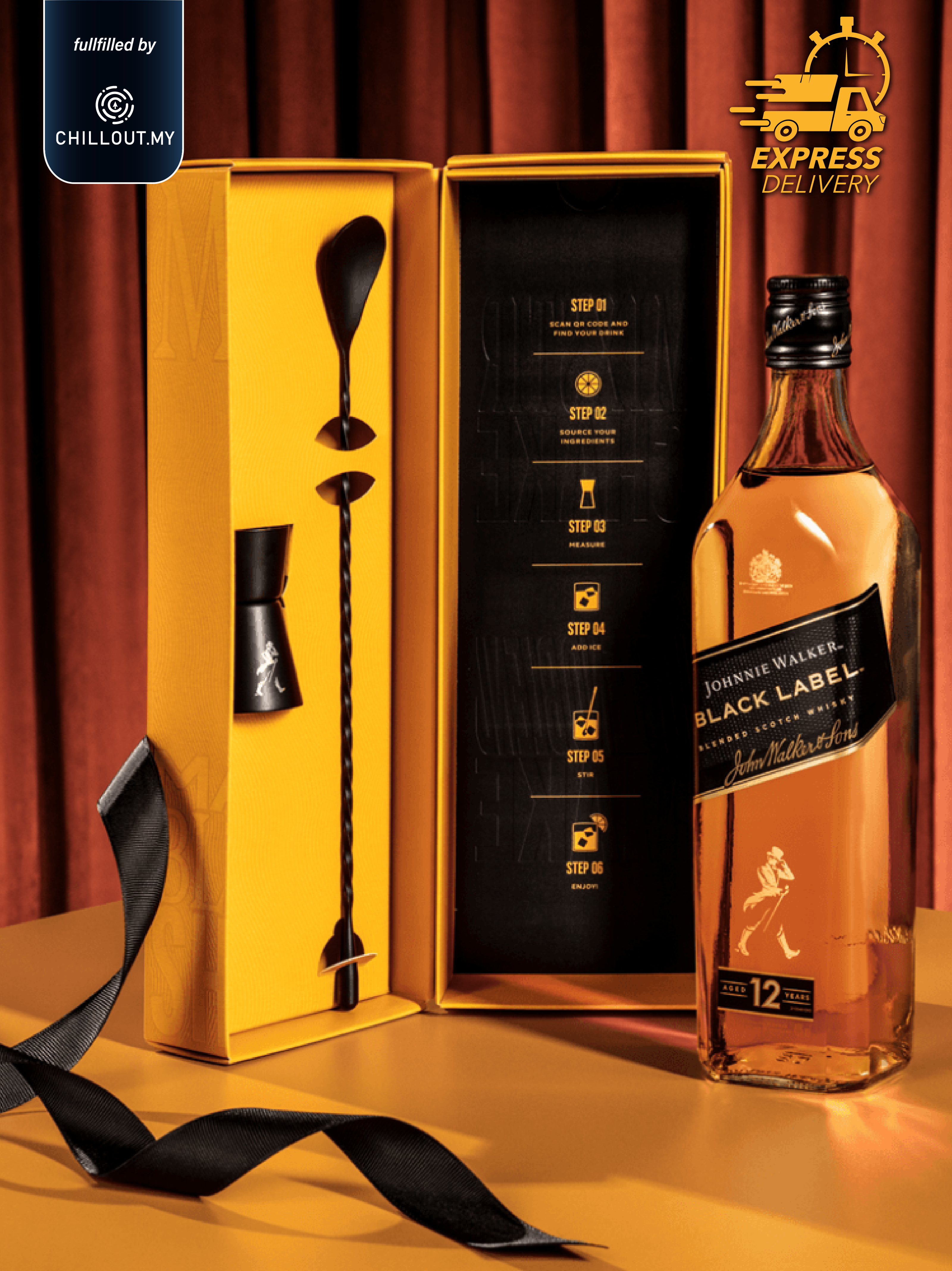 JOHNNIE WALKER BLACK LABEL COCKTAIL KIT 70CL – chillout.my