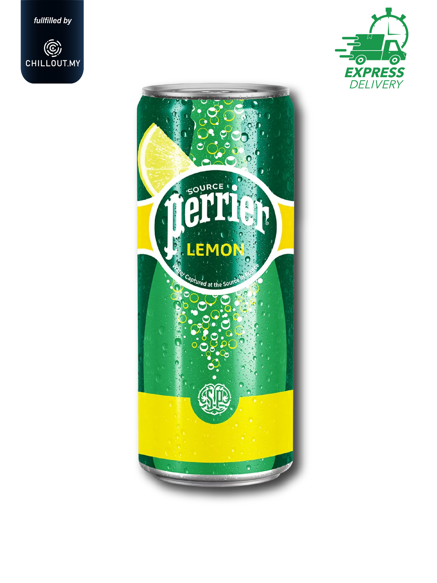 PERRIER NATURAL LEMON FLAVORED SPARKLING MINERAL WATER 250ML