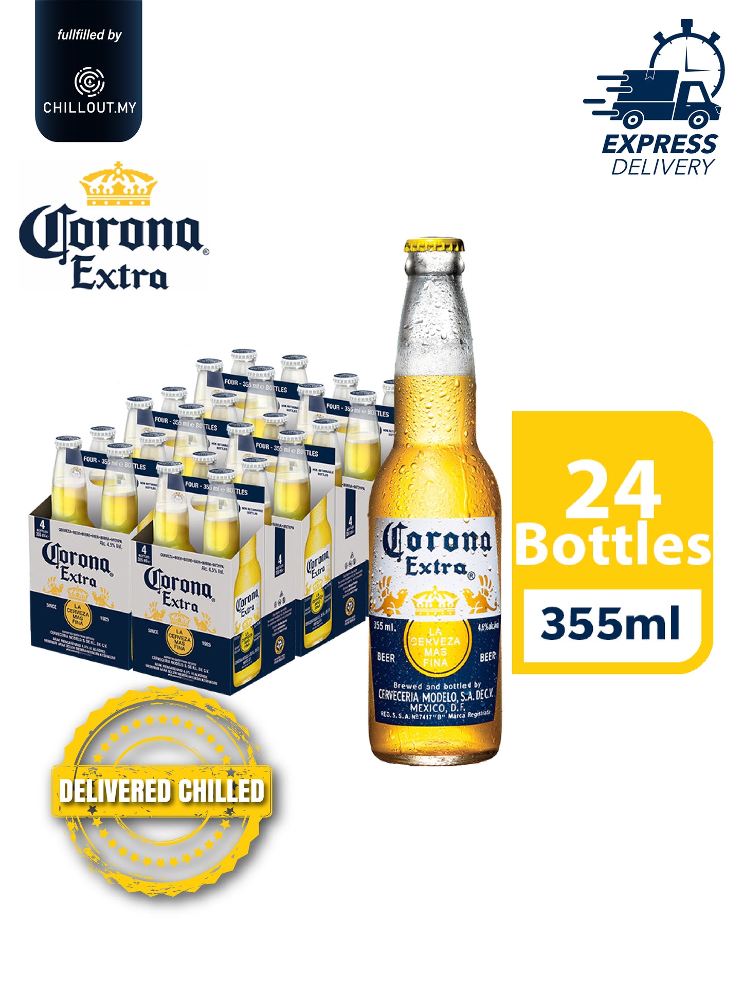 CORONA EXTRA BEER 355ML X 24
