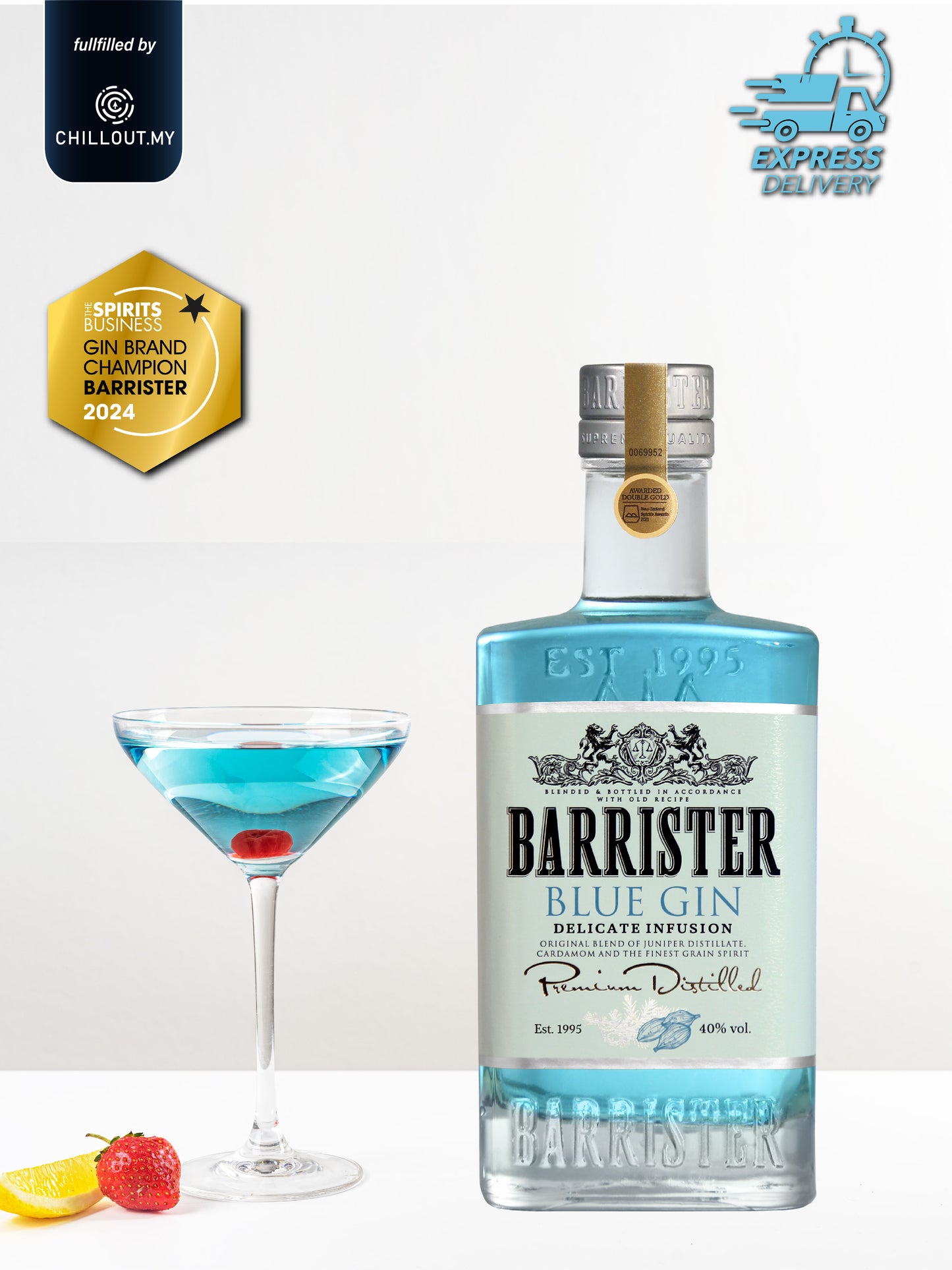 BARRISTER BLUE GIN 70CL
