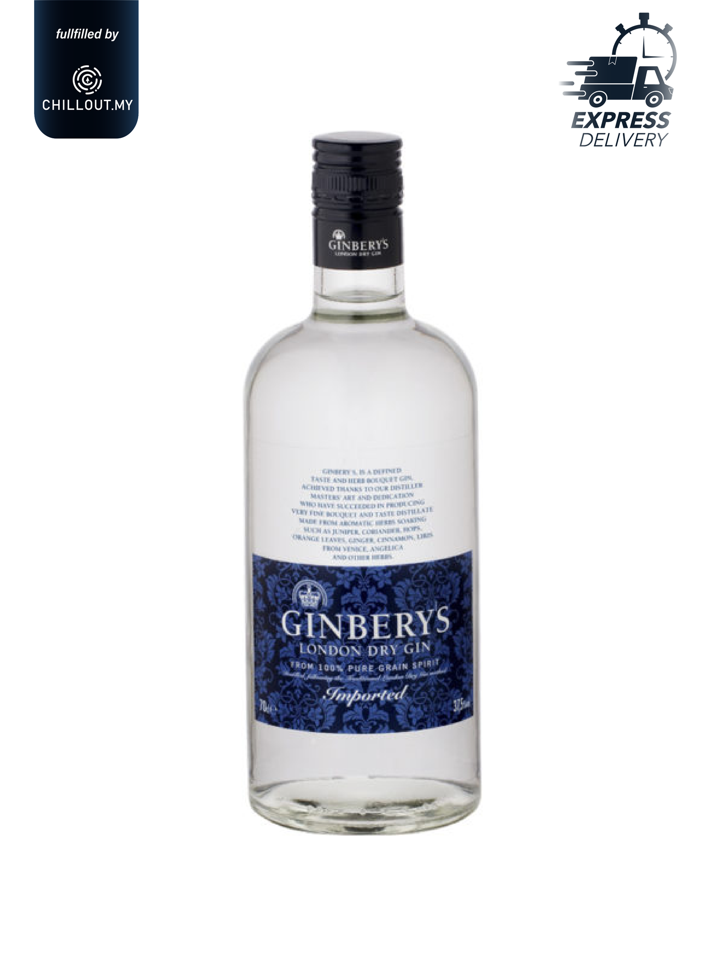 GINBERY'S LONDON DRY GIN 70CL