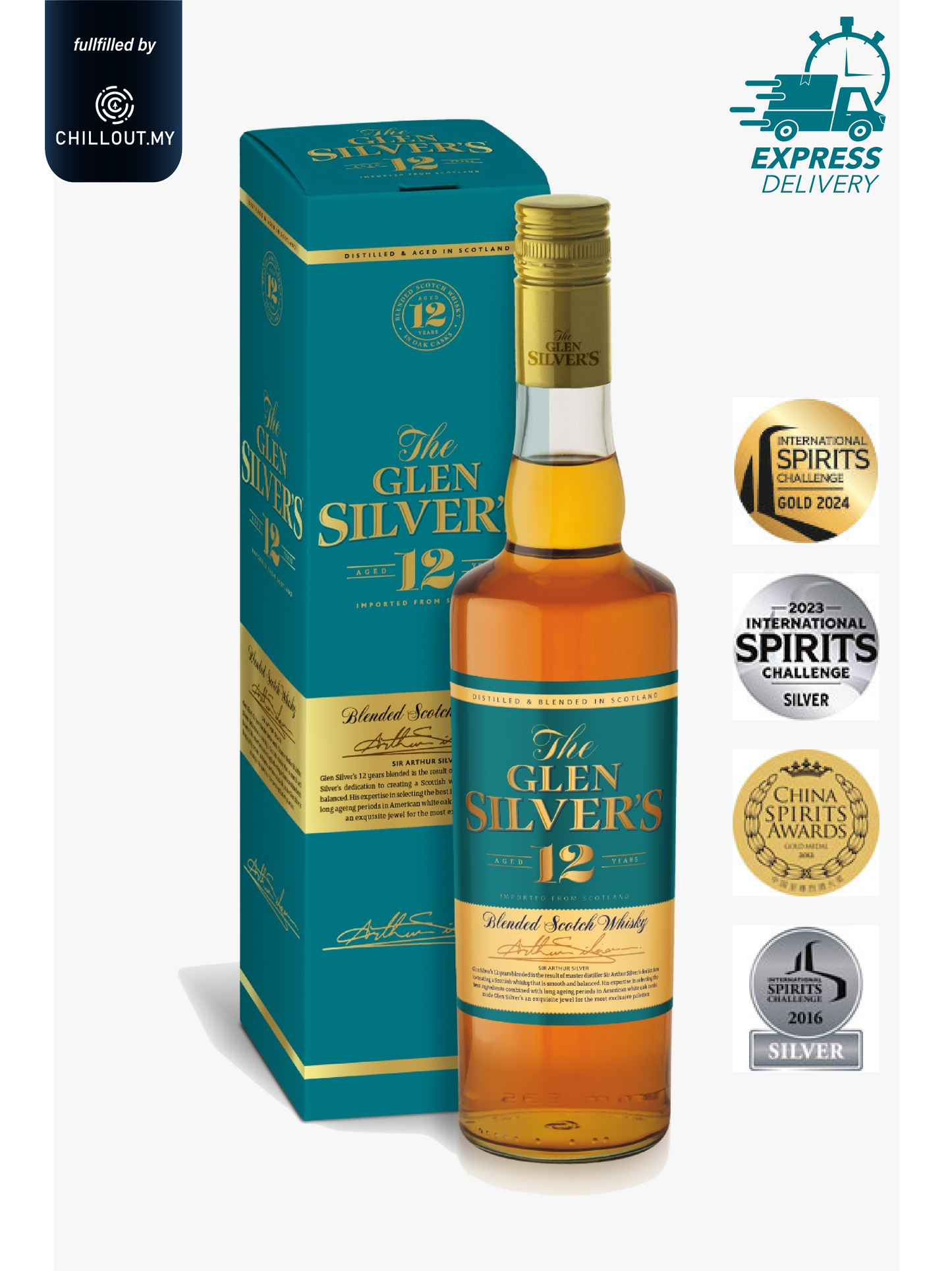 GLEN SILVER'S 12 YO BLENDED SCOTCH WHISKY 70CL