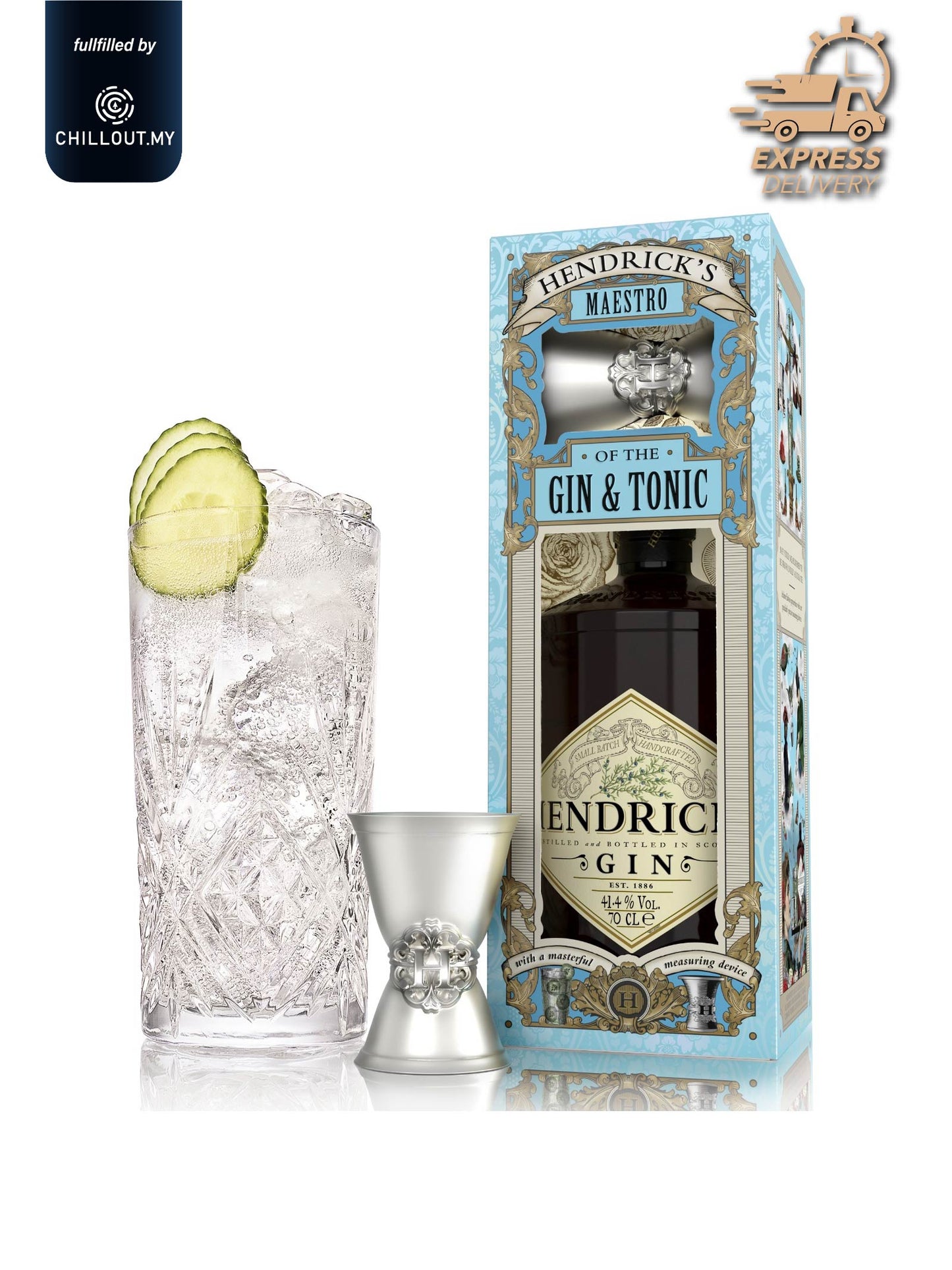 HENDRICKS GIN 70CL GIFT PACK FOC JIGGER