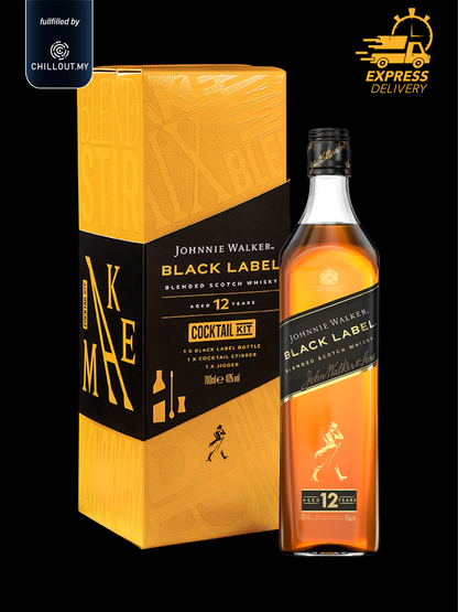 JOHNNIE WALKER BLACK LABEL COCKTAIL KIT 70CL
