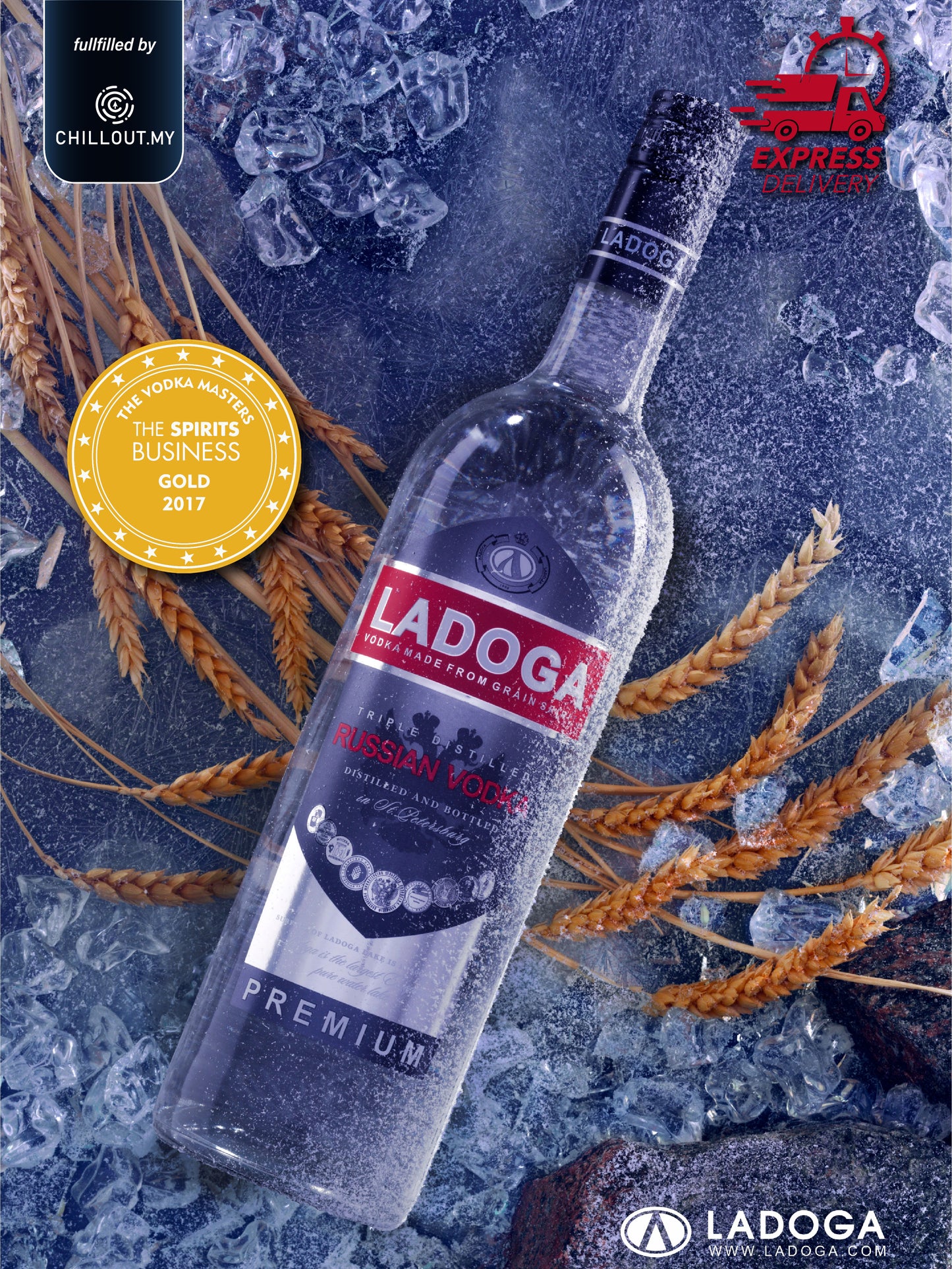 LADOGA PREMIUM VODKA 70CL