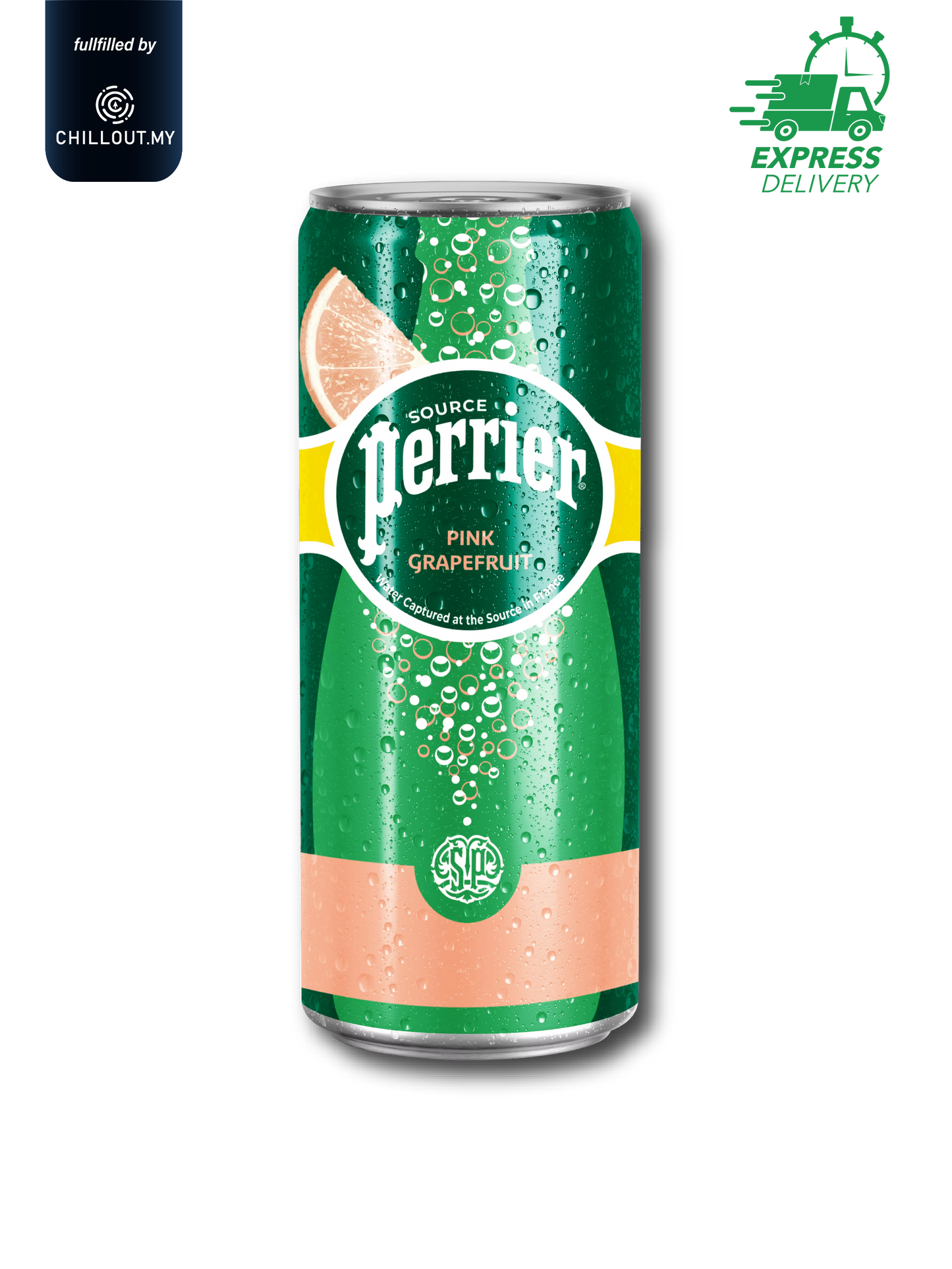 PERRIER NATURAL GRAPEFRUIT FLAVORED SPARKLING MINERAL WATER 250ML