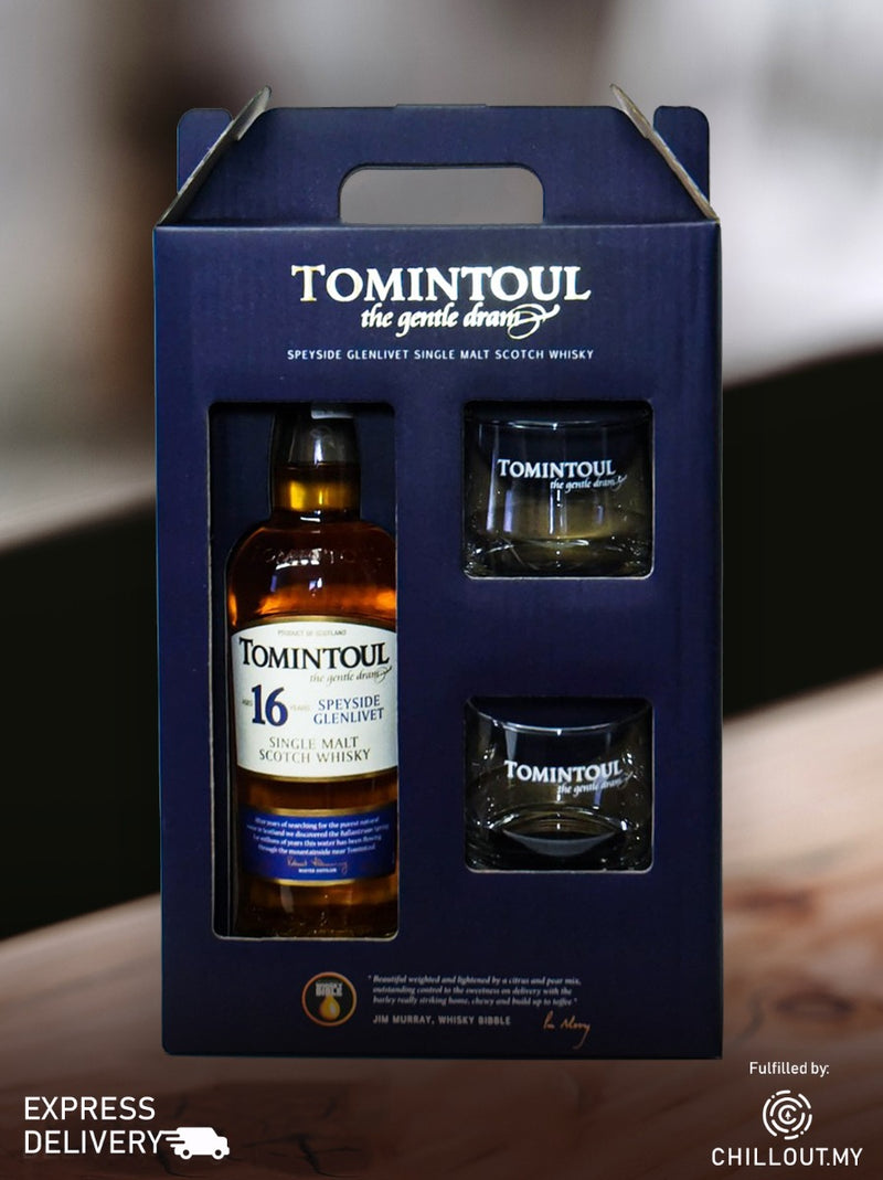 TOMINTOUL 16 YEARS FOC 2 GLASSES