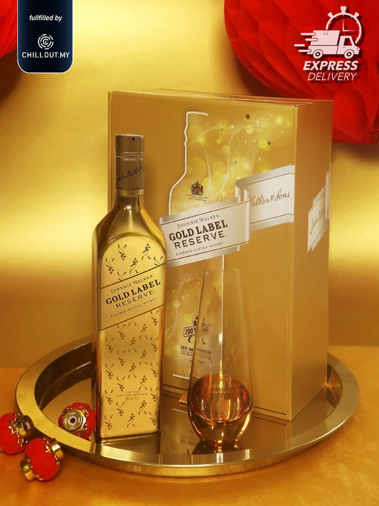 JOHNNIE WALKER GOLD LABEL  75CL FOC GLASS CARAFE