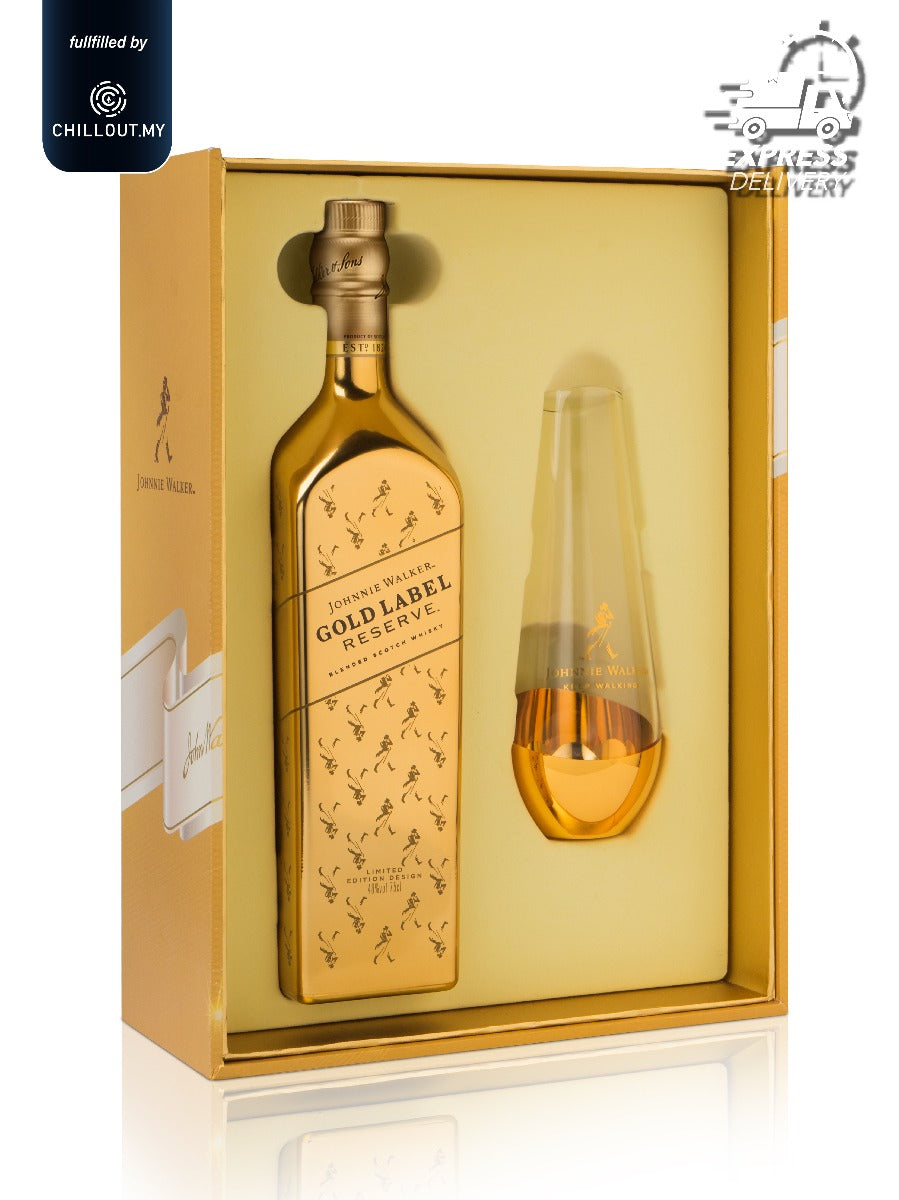 JOHNNIE WALKER GOLD LABEL  75CL FOC GLASS CARAFE